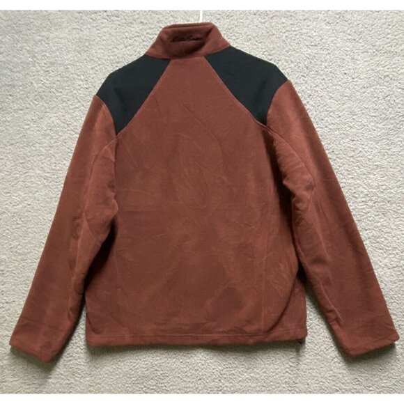 Eddie Bauer Mens Fleece Jumper Casual Burgundy Full Zip Pullover Sweatshirt M - Picture 7 of 7